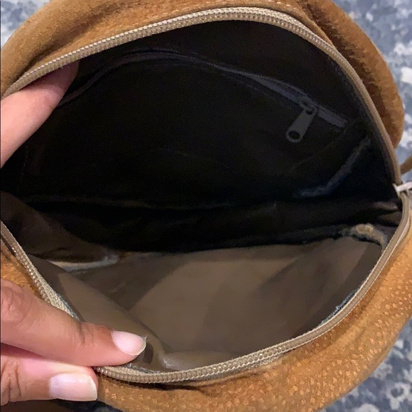 Vintage Brown Suede Crossbody - Picture 4 of 6
